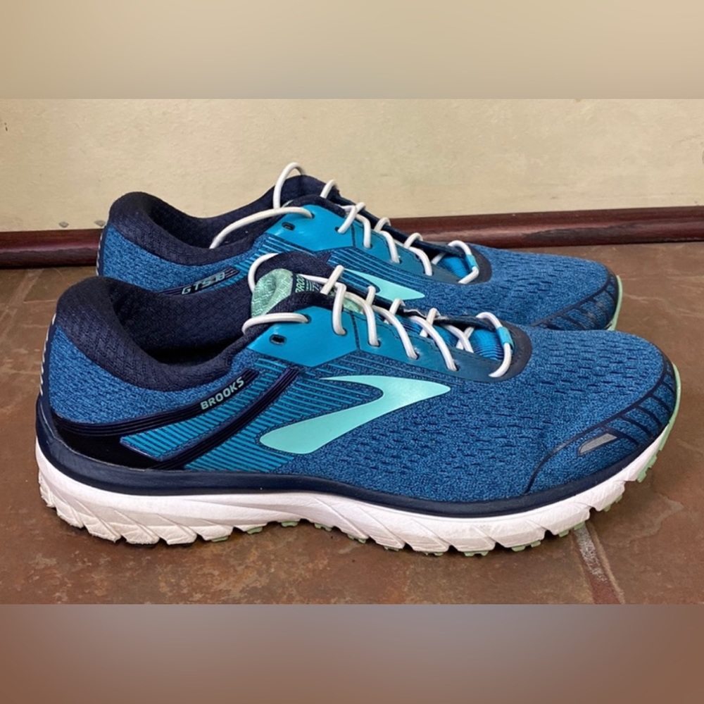 Brooks Adrenaline GTS 18 Running Shoes Womens Size 10 Blue/Teal